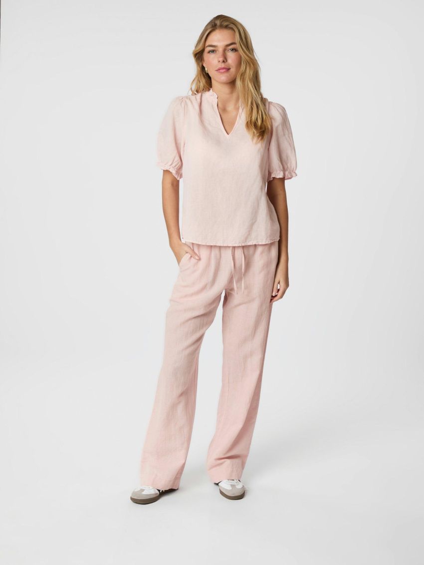 Odesa Linen Blouse Rose Smoke