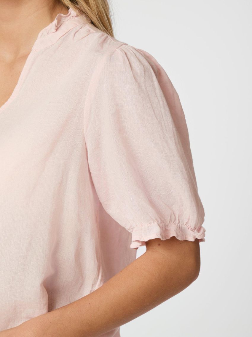 Odesa Linen Blouse Rose Smoke