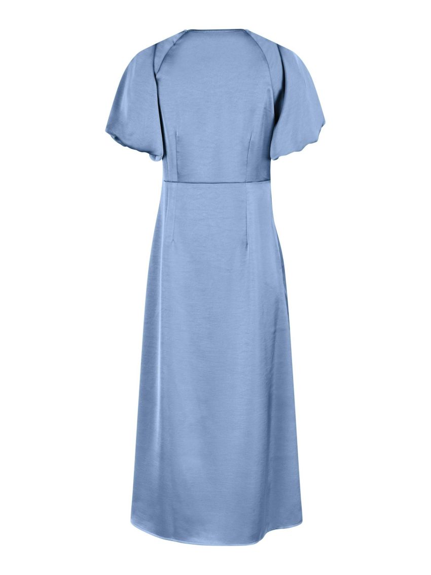 Illana Heavy Sateen Dress Smoke Blue