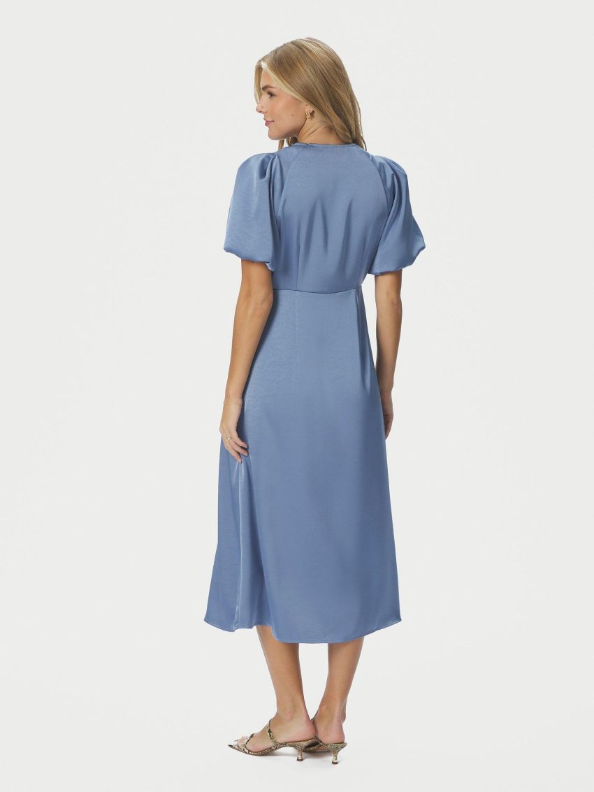 Illana Heavy Sateen Dress Smoke Blue