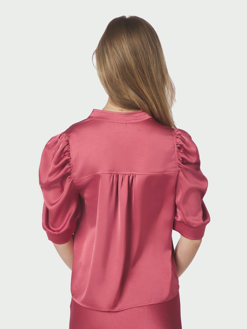 Roella Heavy Sateen Blouse Cherry pink
