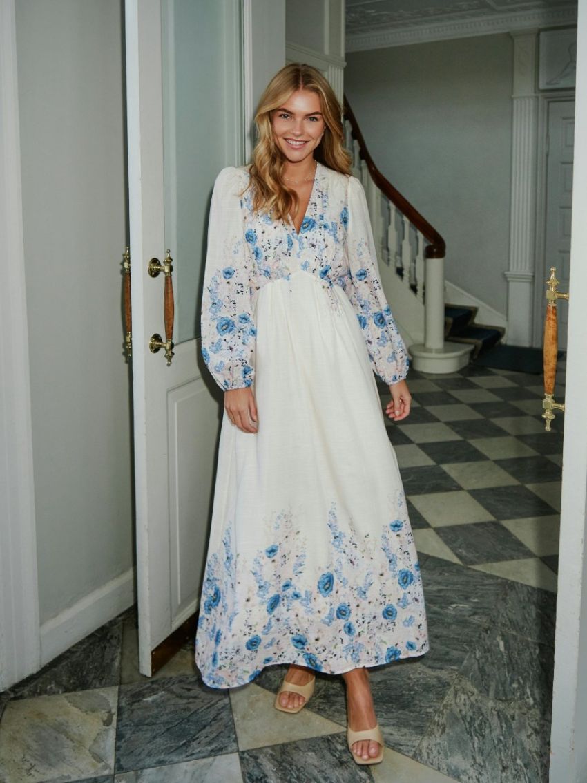 Sifi Flower Print Dress Blue