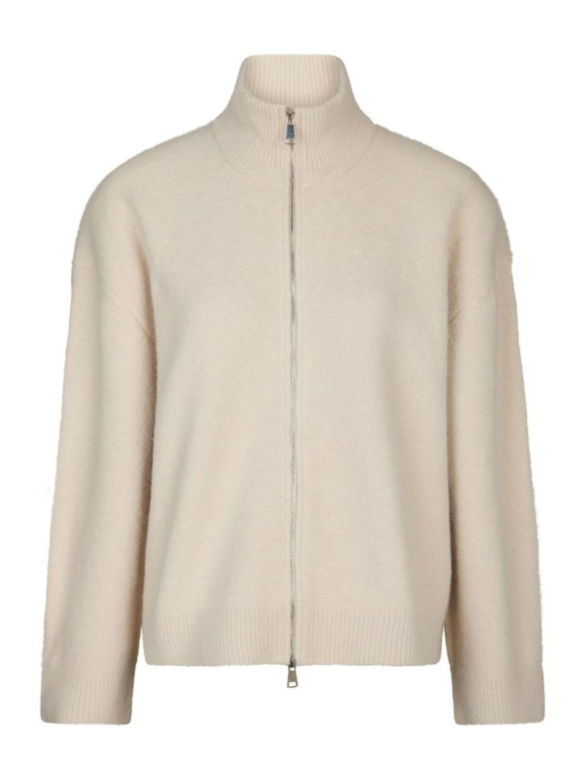 Asley Zip Knit Cardigan Ivory