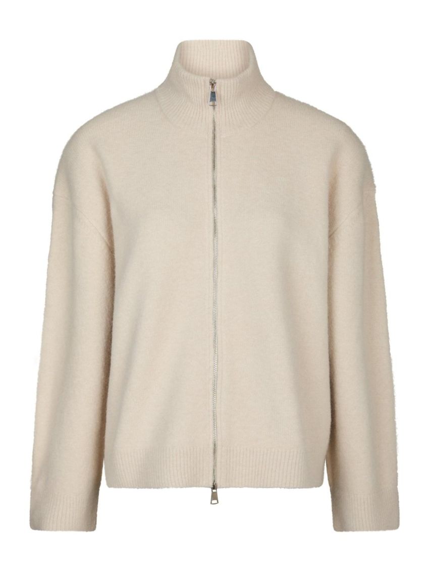 Asley Zip Knit Cardigan Ivory