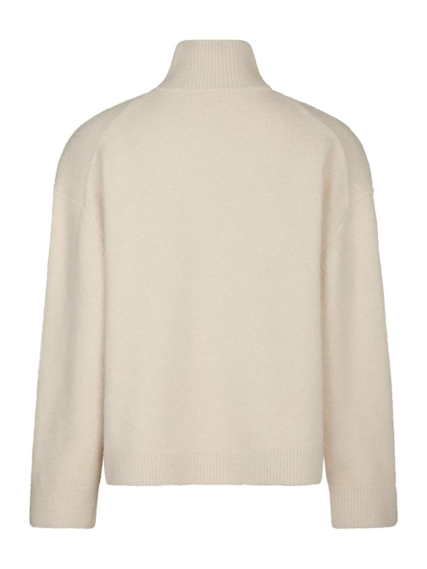 Asley Zip Knit Cardigan Ivory