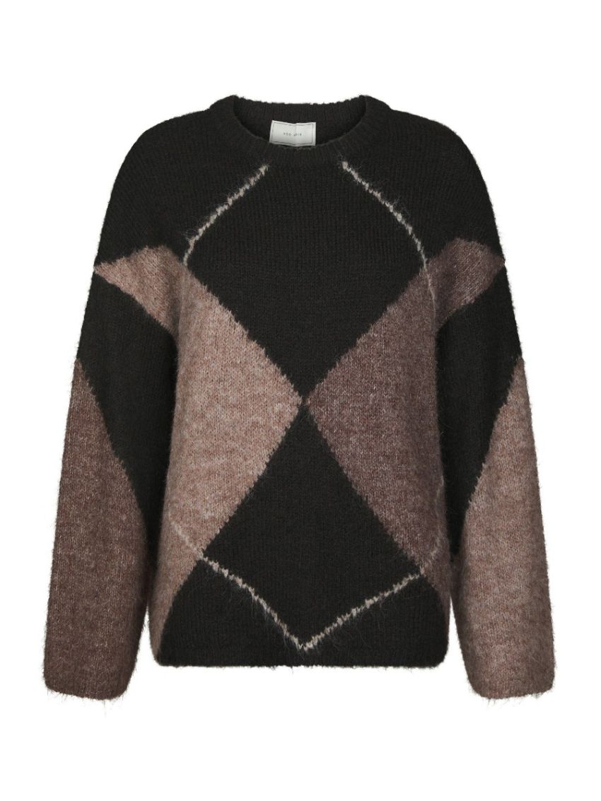 Inga Check Fluff Knit Blouse