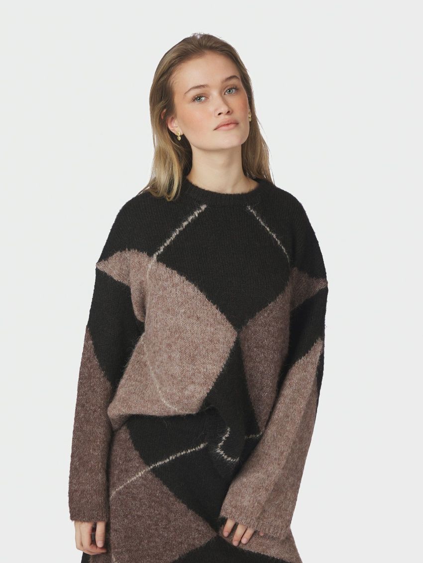 Inga Check Fluff Knit