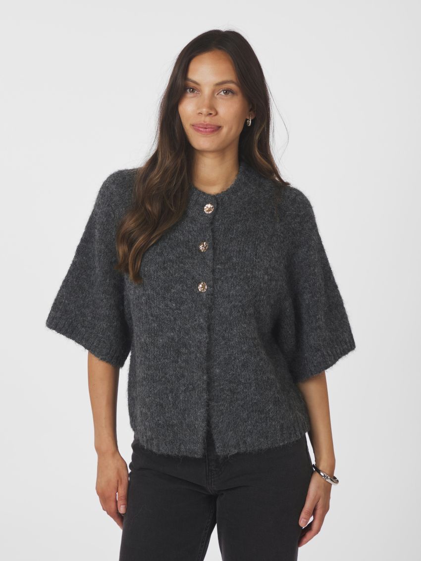 Benuta Fluffy Knit Cardigan Antracit Melange