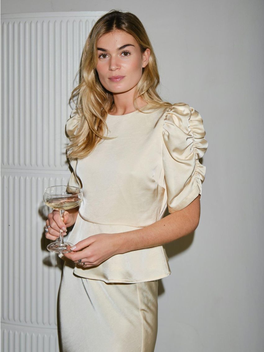 Benua Heavy Sateen Blouse Light Yellow