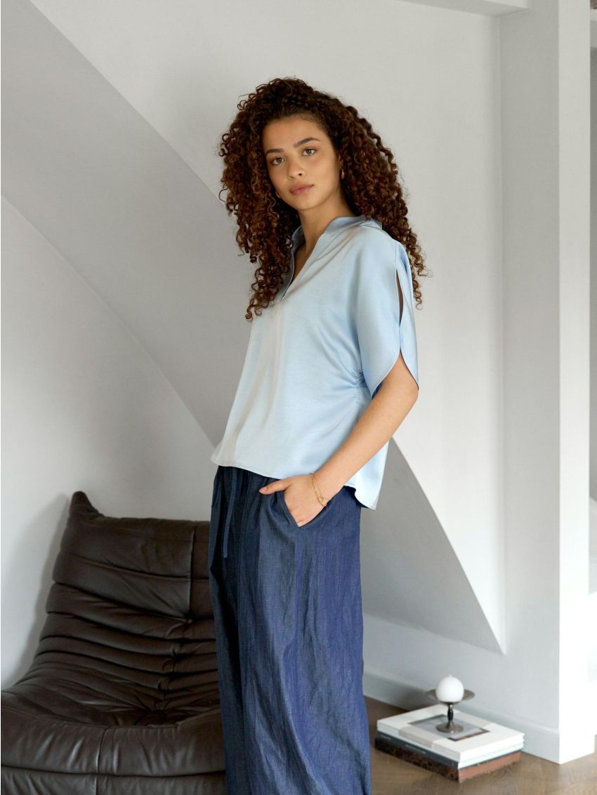 Anelle Heavy Sateen Blouse