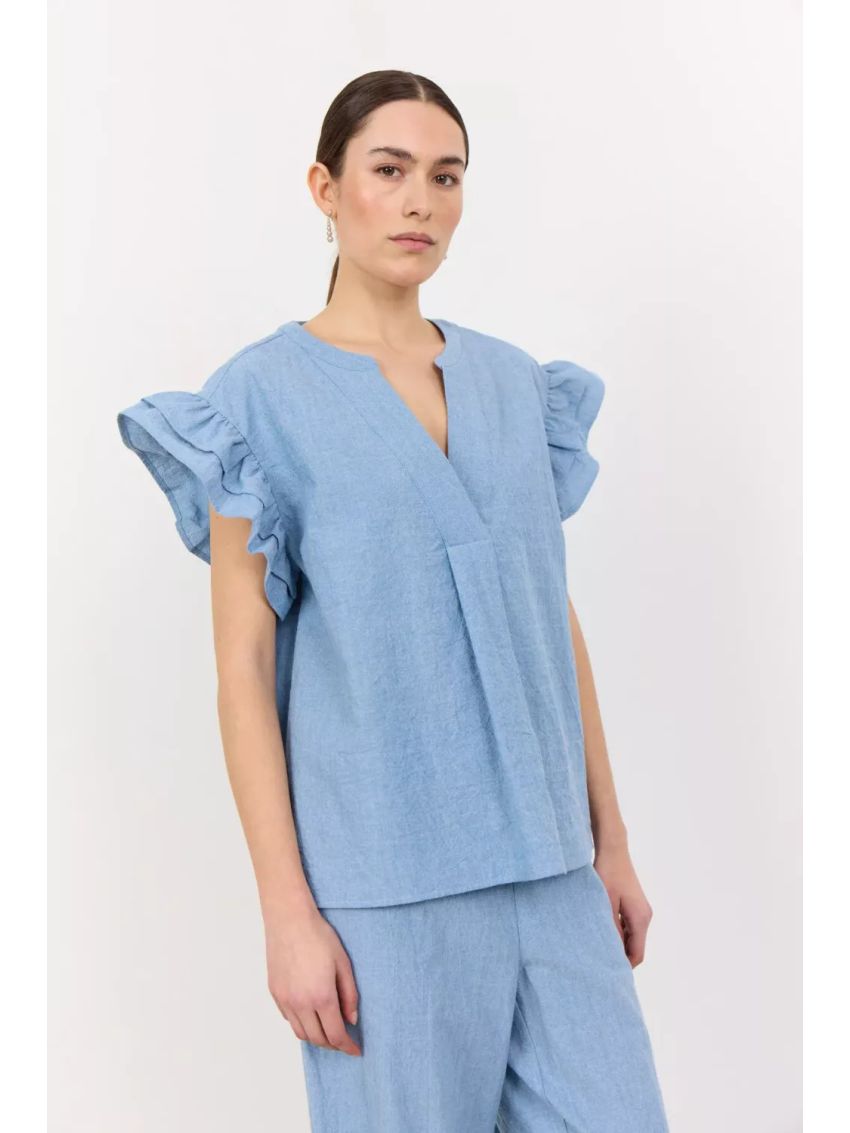 LR-Lennon 2 Top Blue Cotton