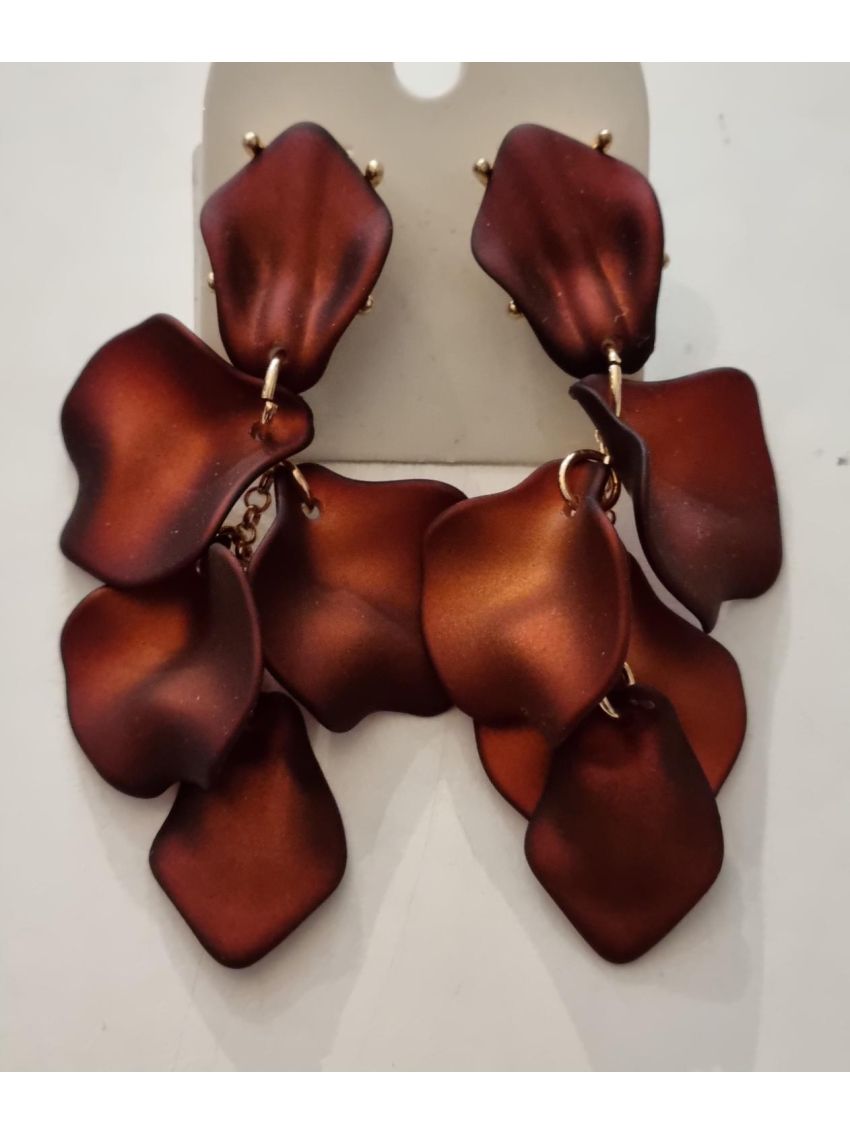 Leaf Earrings Brun metallic