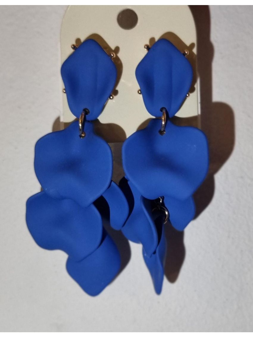 Leaf errings Strong Blue