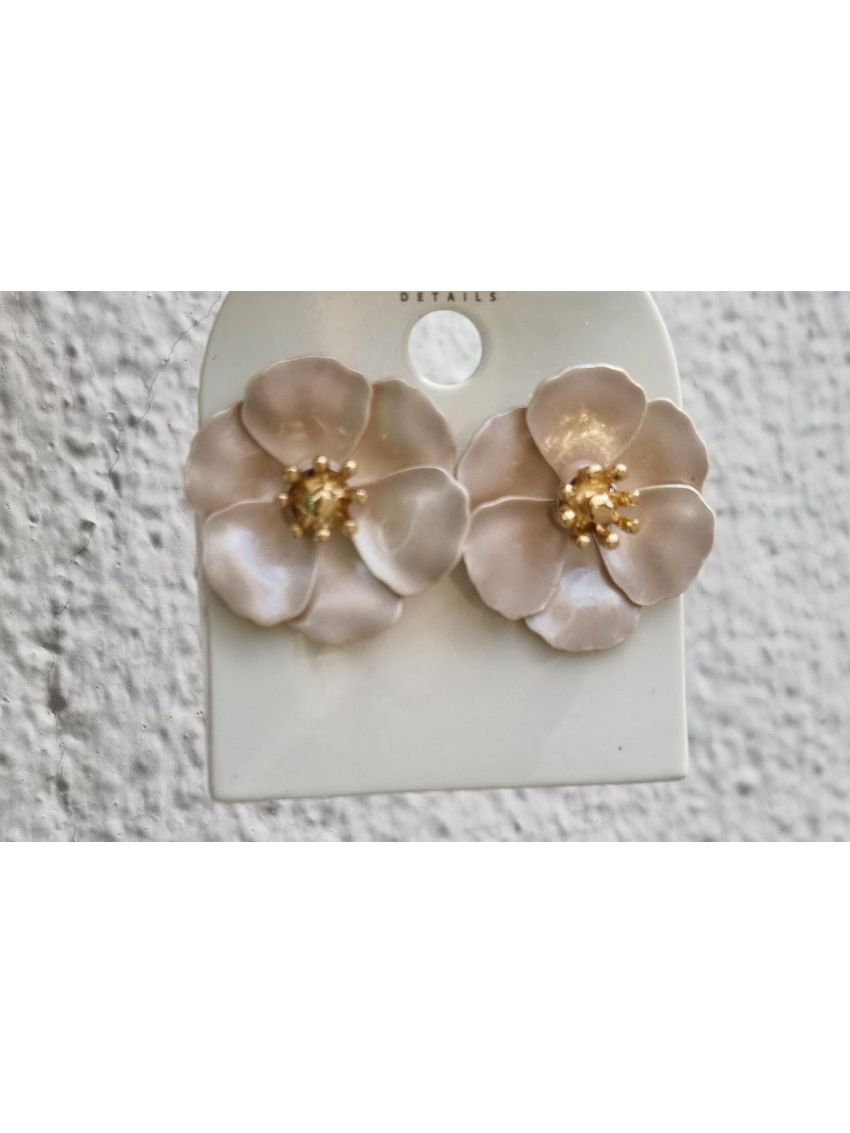 Flower Small Earrings Pearl Beige One Size