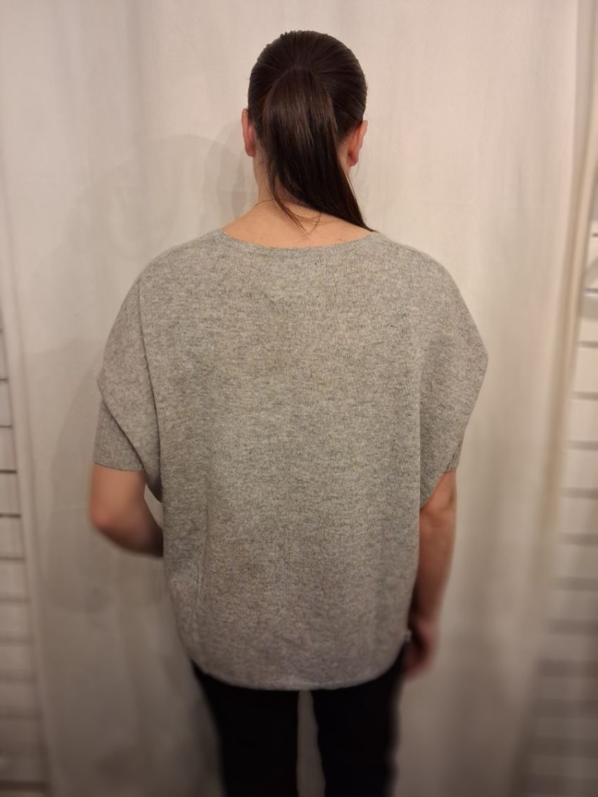 Aimee Pull Poncho gris chine