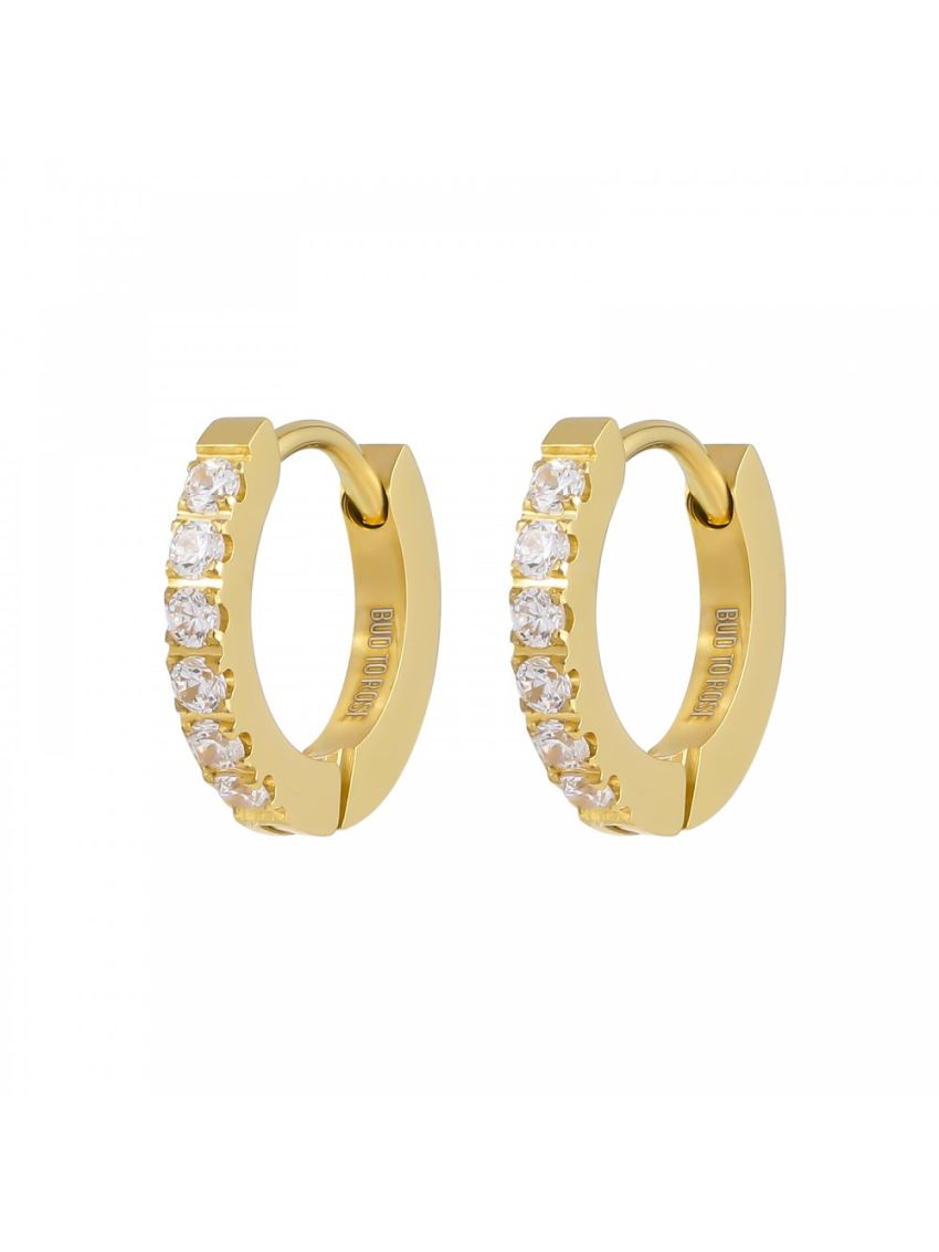Crown Huggie Clear/Gold Guld