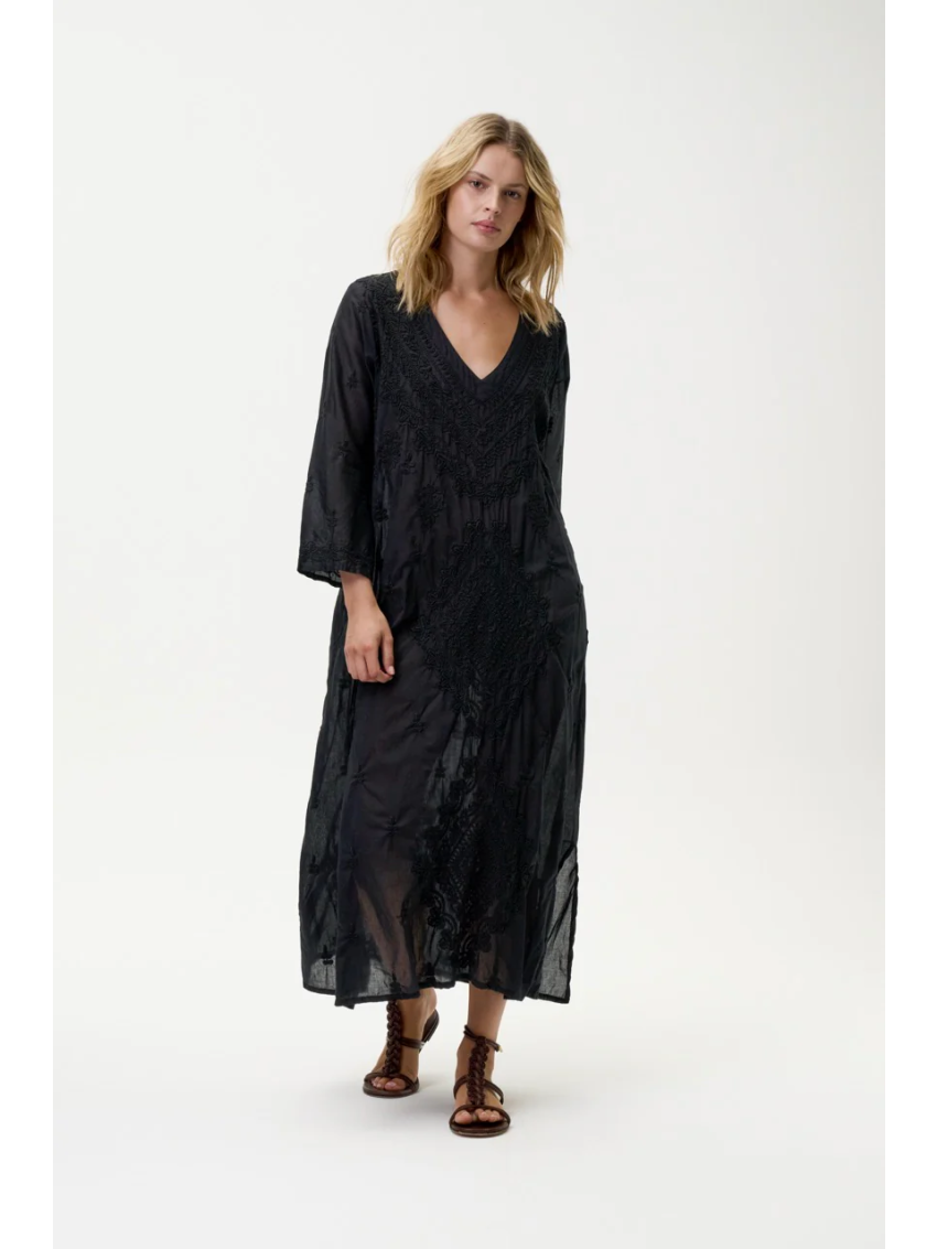 Embroidery Long Goa Black