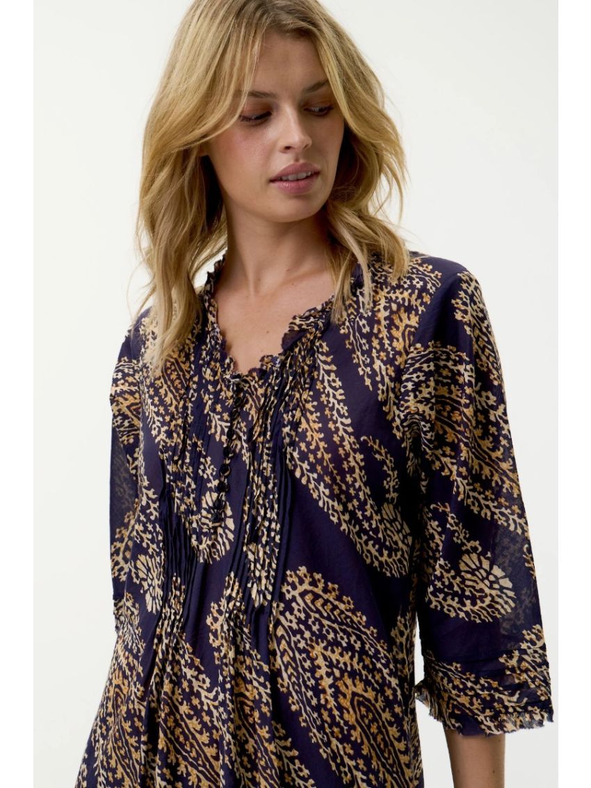 Provence Long Poppy Navy Paisley