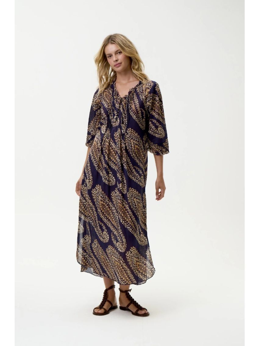 Provence Long Poppy Navy Paisley