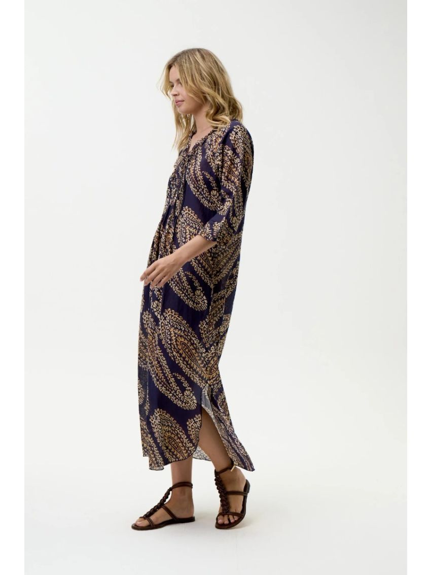 Provence Long Poppy Navy Paisley