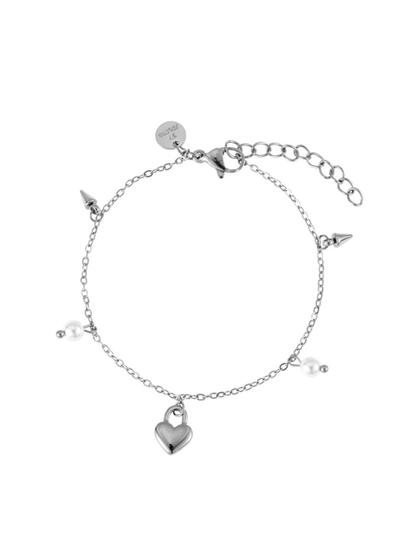 Heart locker mix bracelet steel Silver