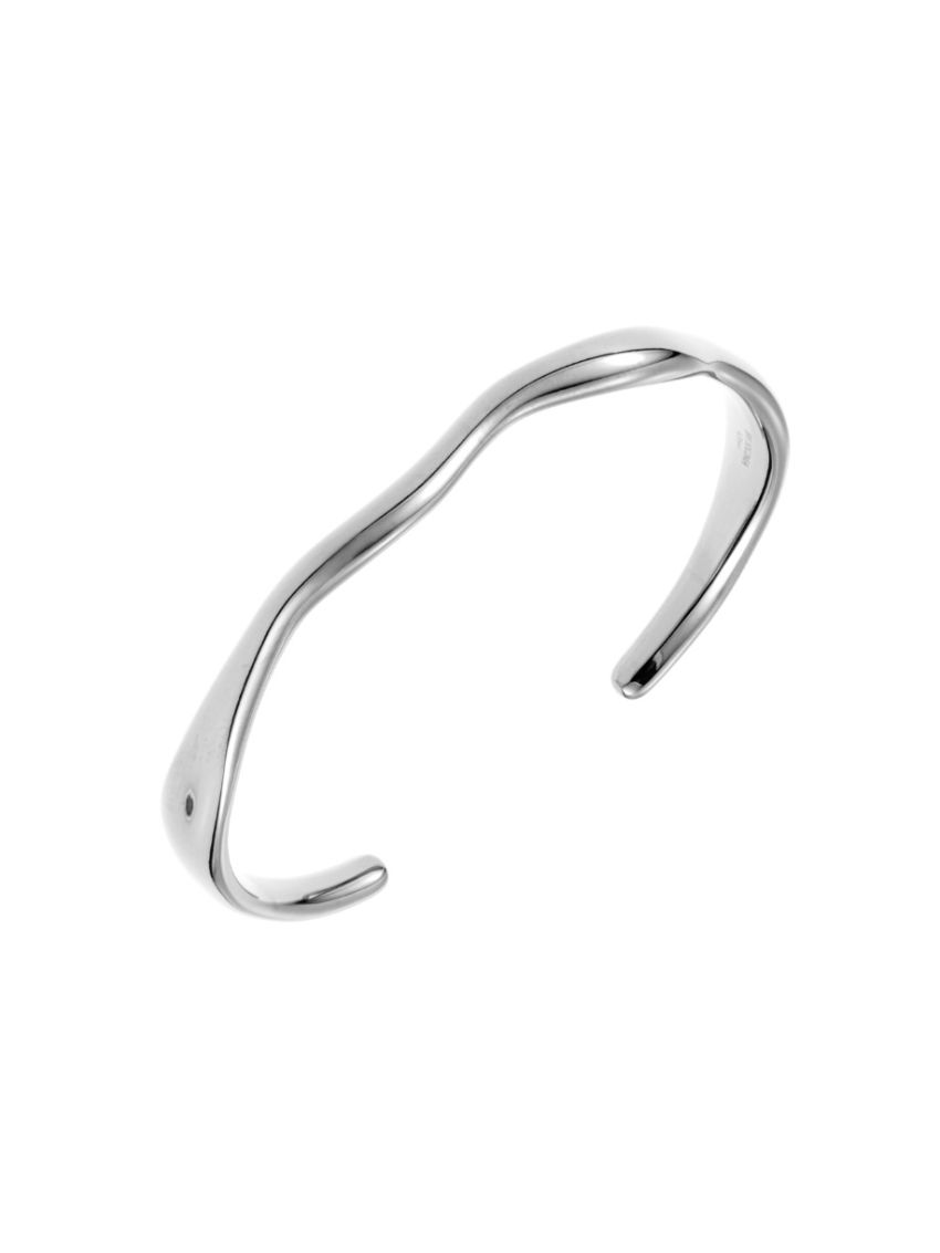 Wave flexi bangle steel Silver