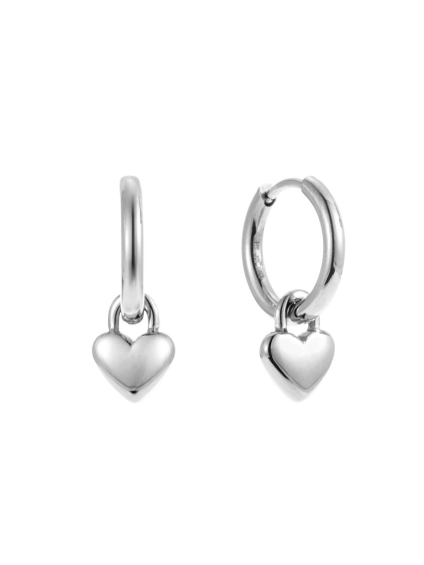 Heart locker huggie steel Silver