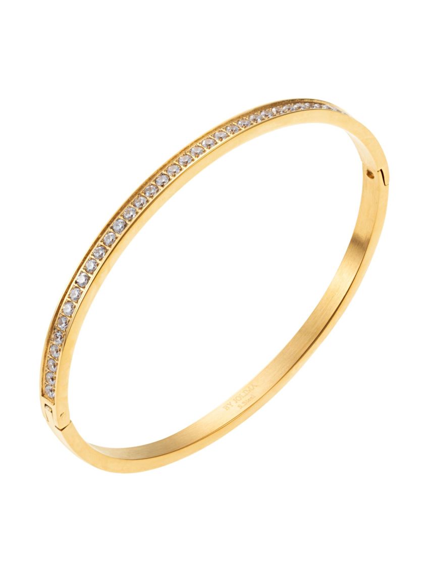 Celine crystal bangle, clear gold