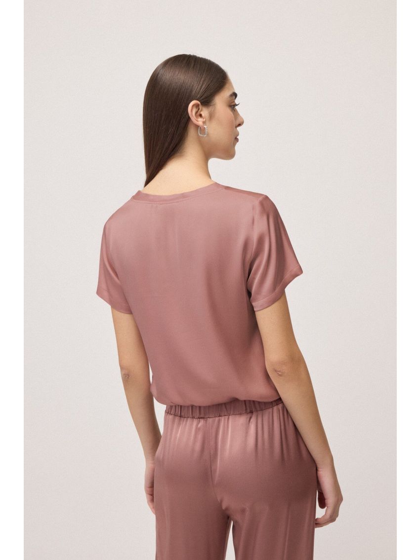 Viscose satin T-shirt