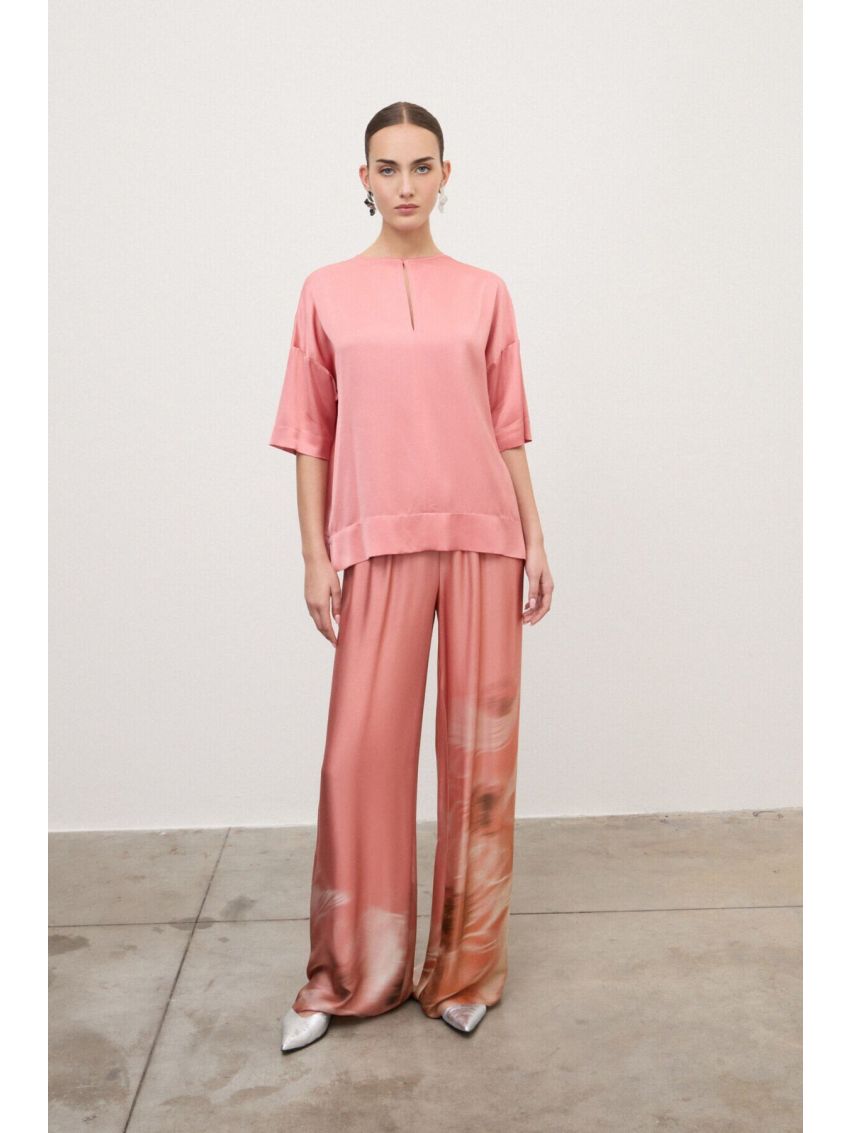 Viscose Satin Blus Rosa