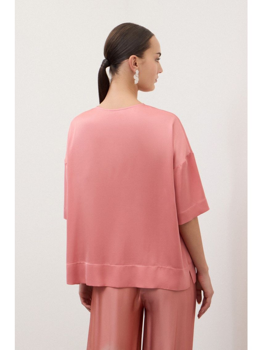 Viscose Satin Blus Rosa