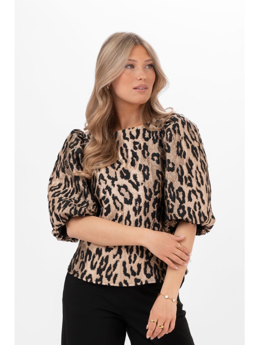 GWYNETH BLOUSE ANTIQUE GOLD/BLACK