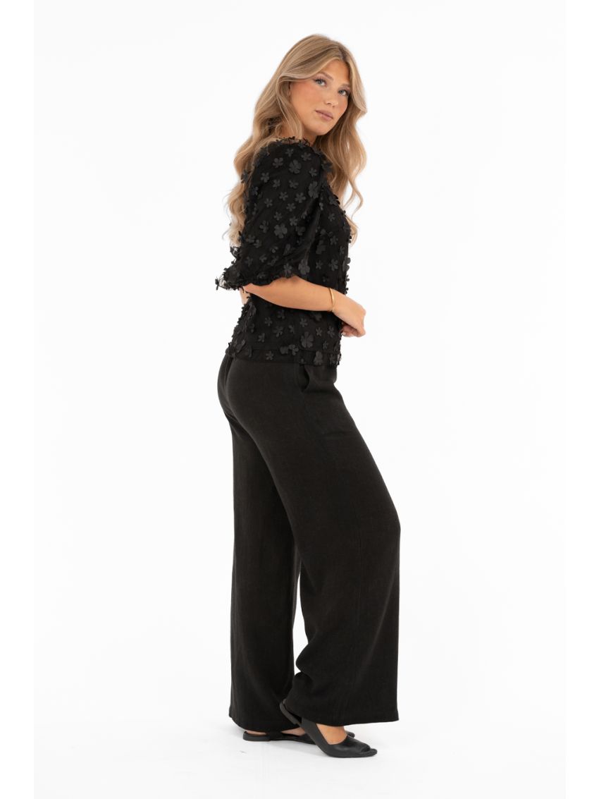 Lee Linen Pants Svart