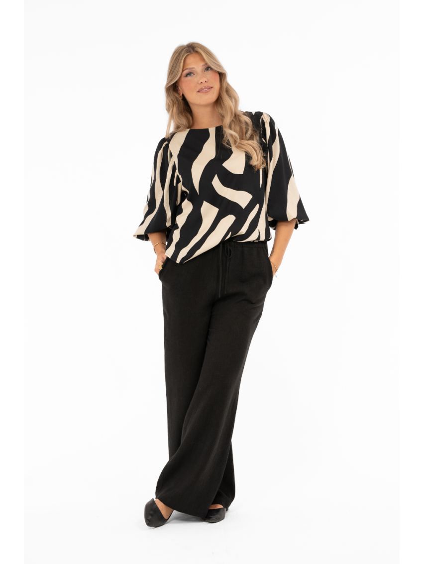 Lee Linen Pants Svart