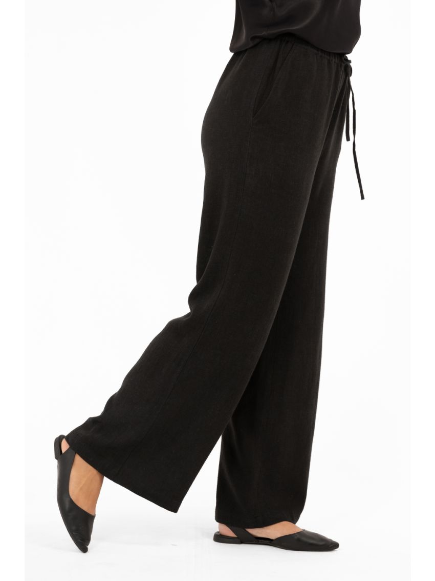 Lee Linen Pants Svart