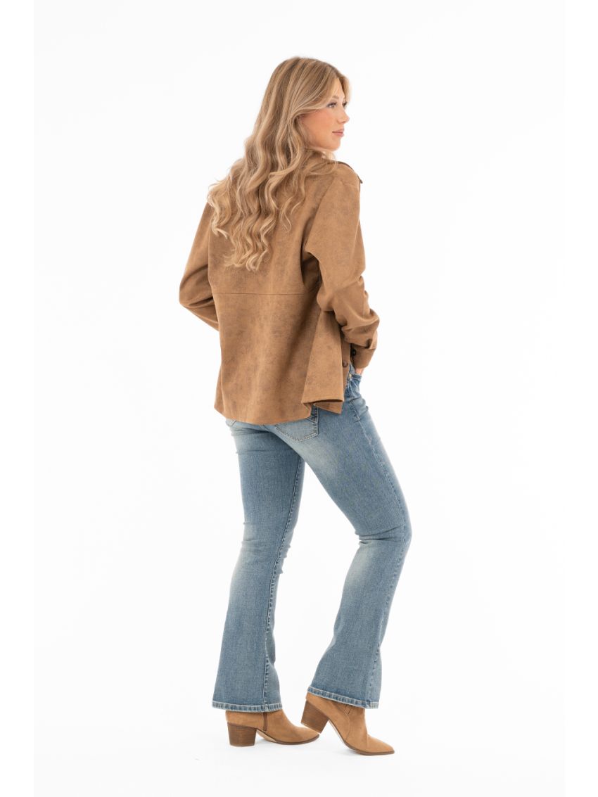 Rae Suede Shirt Cognac