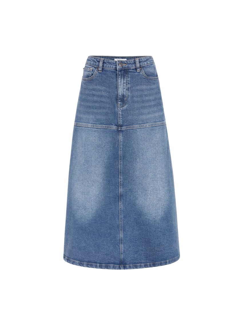 SRWilla Midi Skirt Denim True Blue