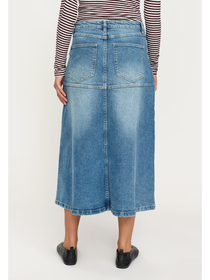 SRWilla Midi Skirt Denim True Blue
