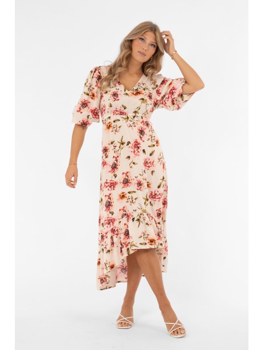 Aveline Dress Creme/Rose