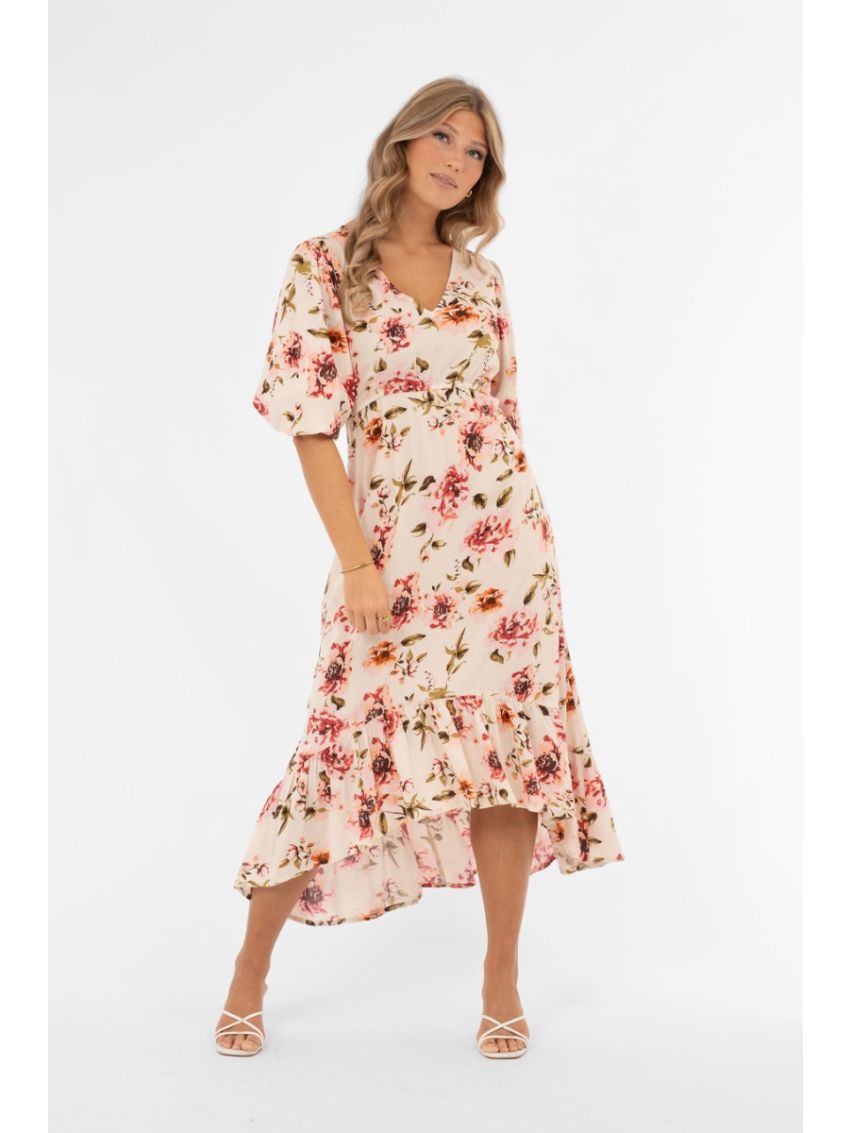Aveline Dress Creme/Rose
