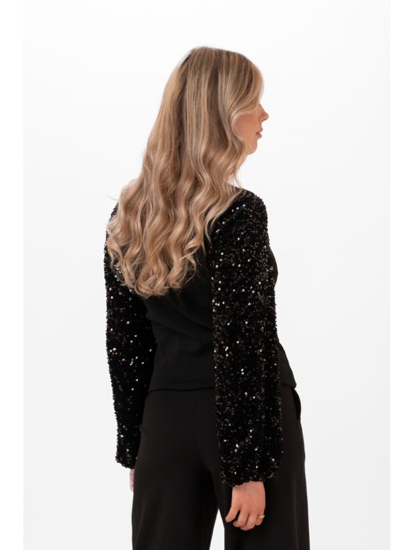 Eden Sequin Top Black