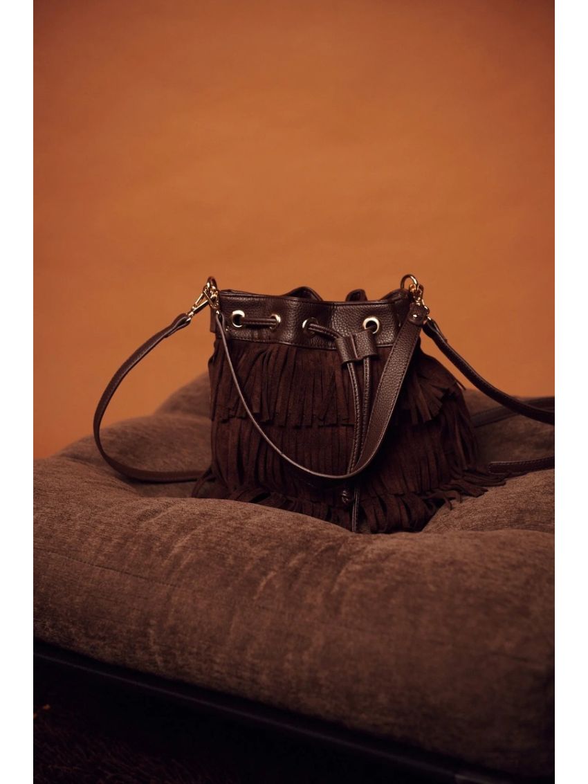 Jade Bucket Bag Frill Brun Brun