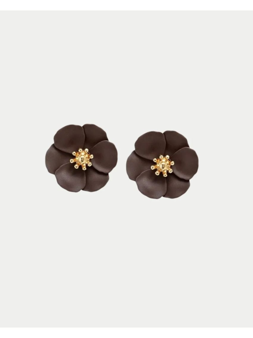 Flower Small errings Brun