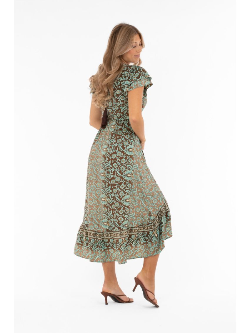 Hollis Dress Azur/Coffee/Gold