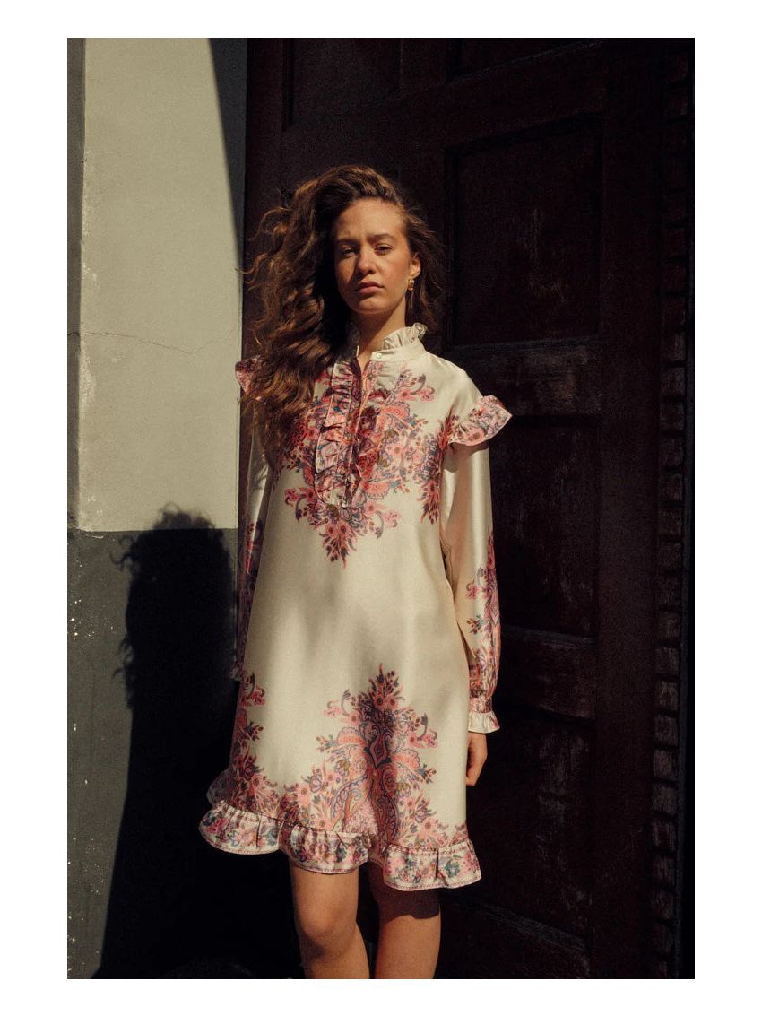 Reno Ruby Ruffle Dress Drusella Print