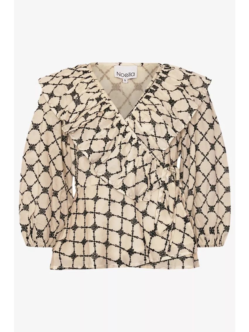 Kolina Blouse Ivory Black Combo