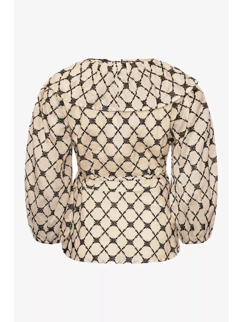 Kolina Blouse Ivory Black Combo