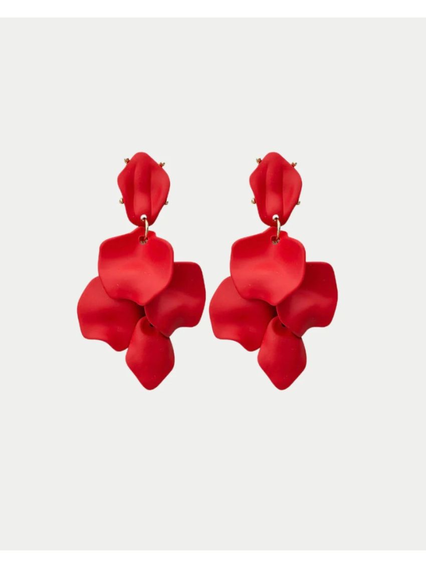 Leaf Earrings Röd One Size Röd