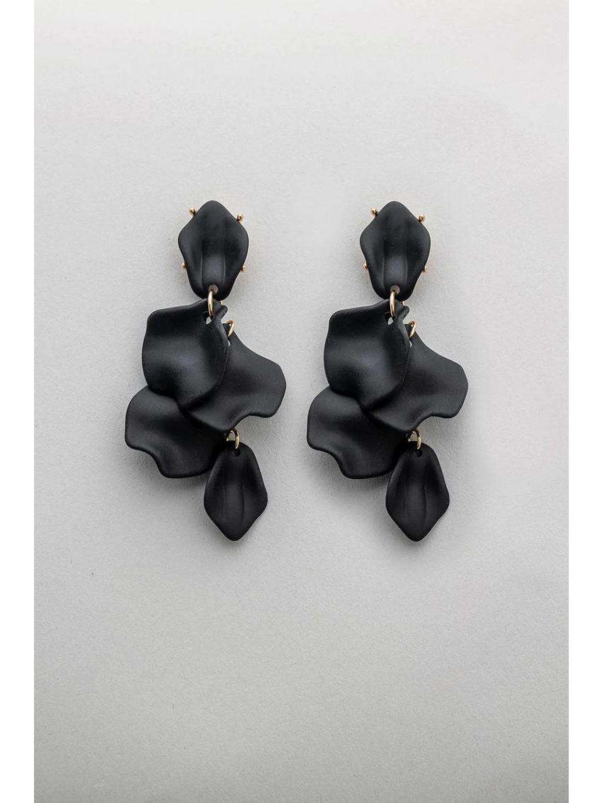 Leaf Earrings Black Mat