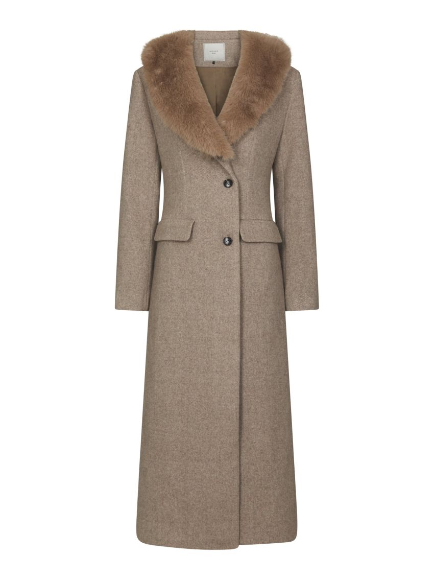 Corina Herringbone Twill Coat